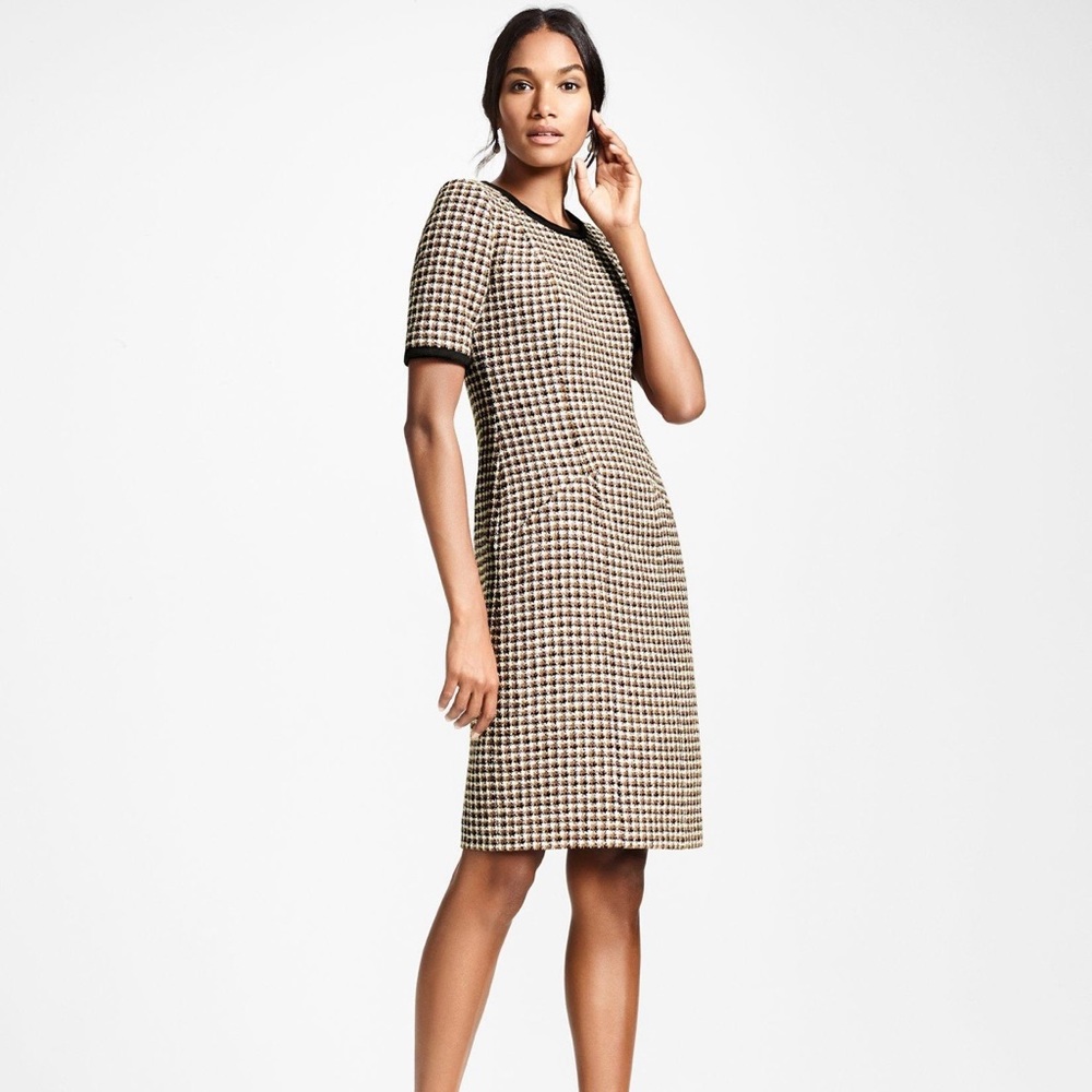 Brooks Brothers tweed houndstooth dress Sz 2